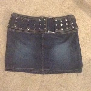 Dark Blue Jean Mini Skirt